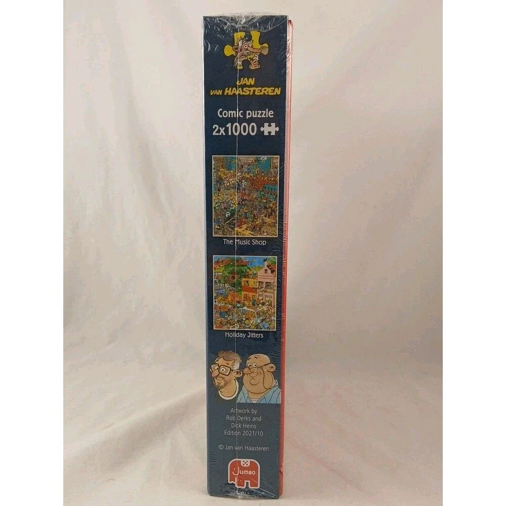 Jan Van Haasteren x2 1000 Piece Puzzles-The Music Shop & Holiday Jitters-NEW!